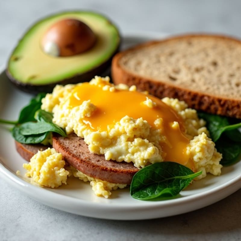 Egg White and Turkey Sausage Scramble with Spinach