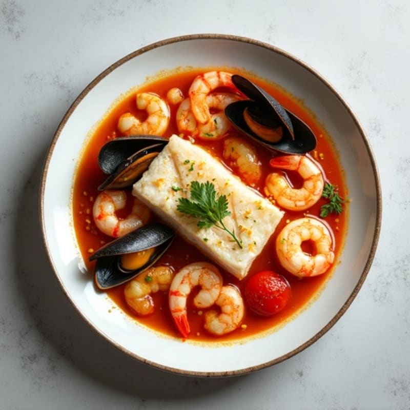 Herb-Garlic Seafood Stew with Fresh Fish and Shellfish