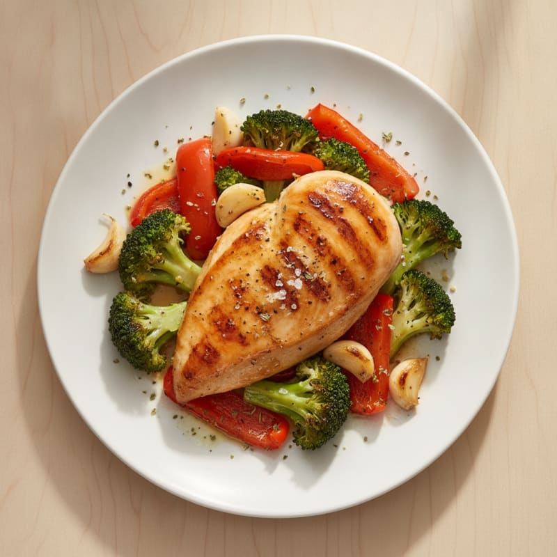 Garlic Chicken Breast with Roasted Vegetables