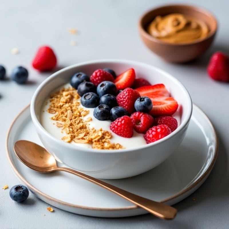 Greek Yogurt Protein Bowl with Mixed Berries and Almond Butter