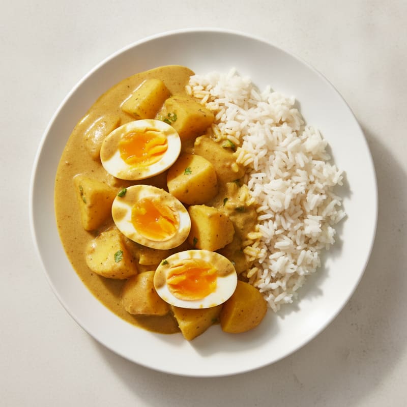Potato and Egg Coconut Curry