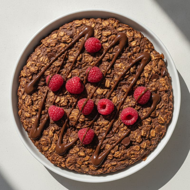 Chocolate Protein Baked Oats with Berries