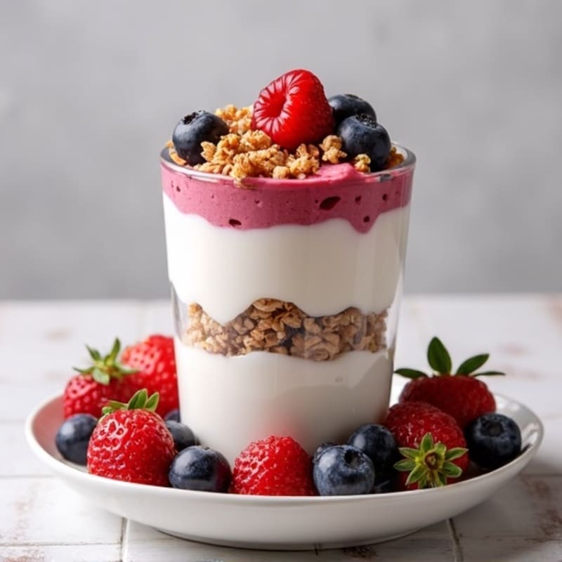 Greek Yogurt Protein Parfait with Mixed Berries