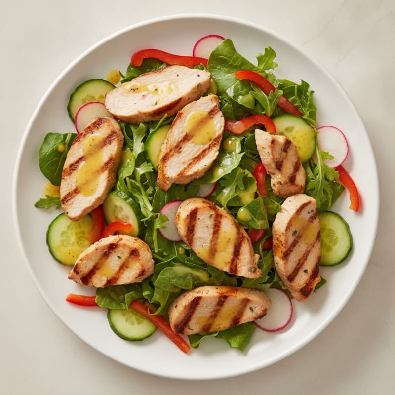 Grilled Turkey Breast Salad with Crunchy Vegetables