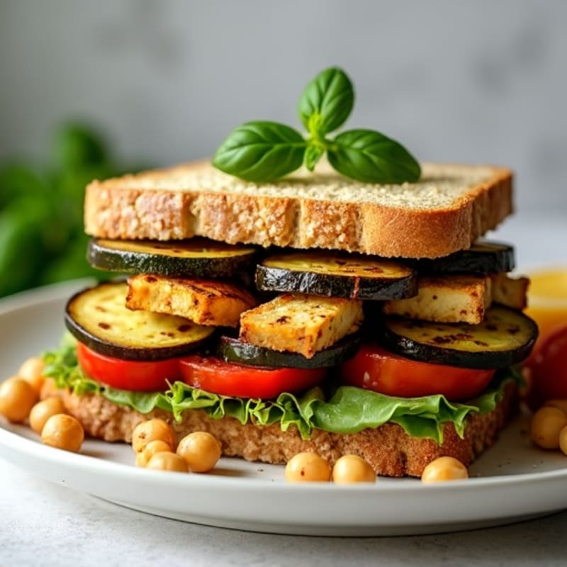 Herb-Marinated Grilled Vegetable Sandwich with Pesto