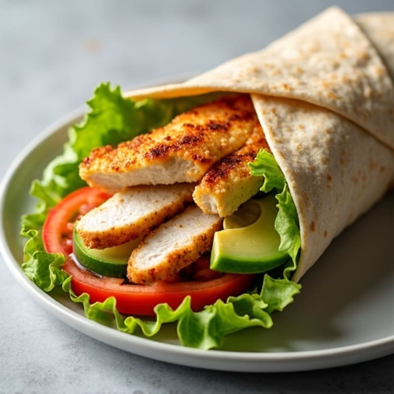 Crispy Grilled Chicken and Fresh Veggie Wrap