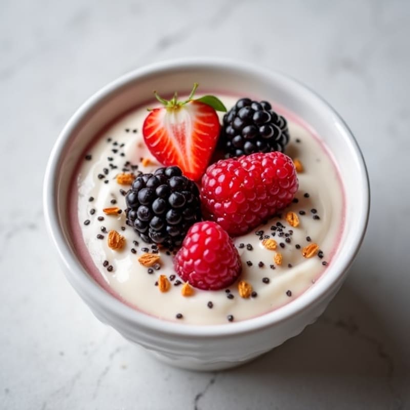 Silky Greek Yogurt Protein Pudding with Berries