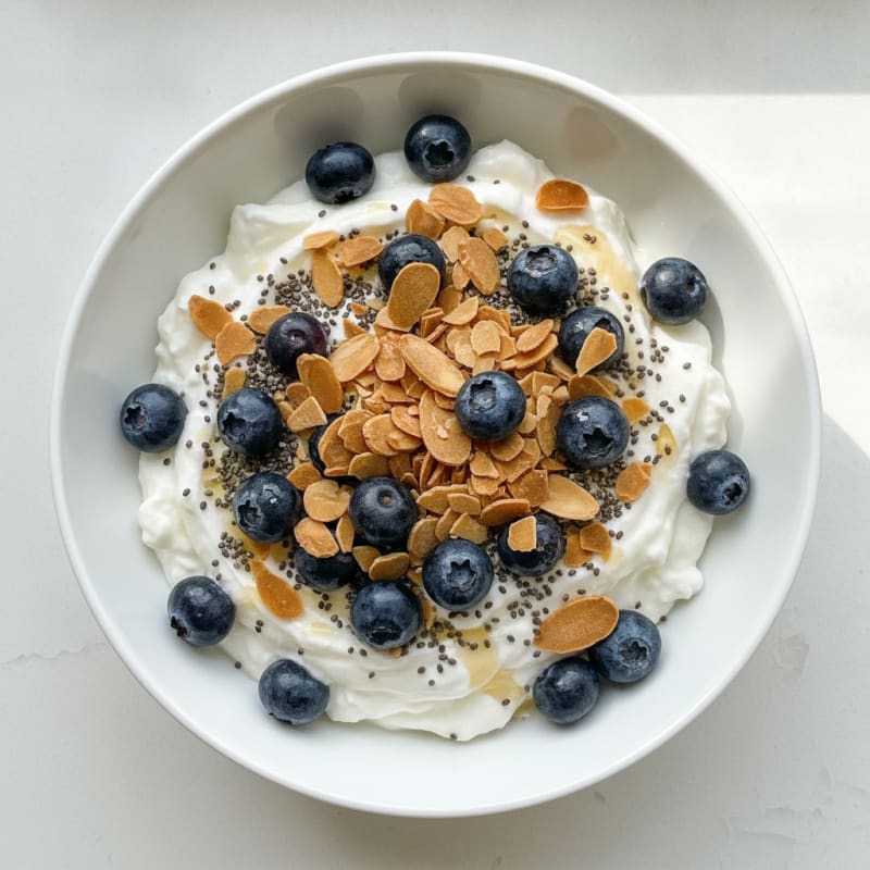 Greek Yogurt Protein Parfait with Almonds and Berries