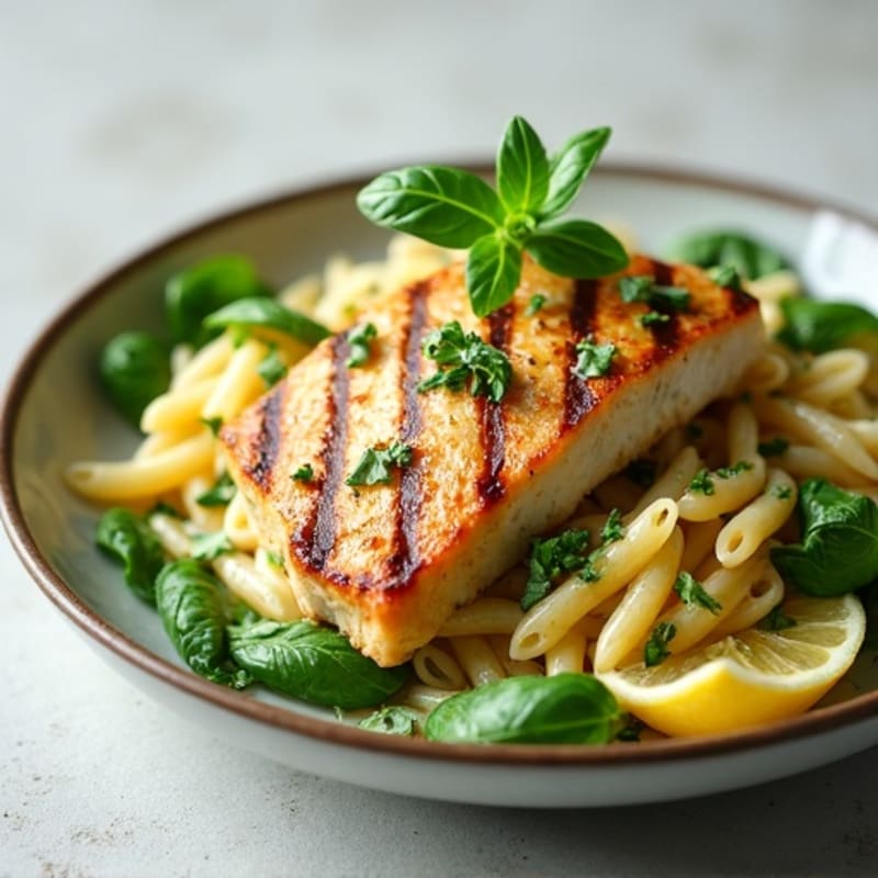 Healthy Creamy Pesto Chicken Pasta