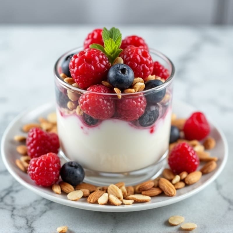 Greek Yogurt Protein Parfait with Berries and Almonds