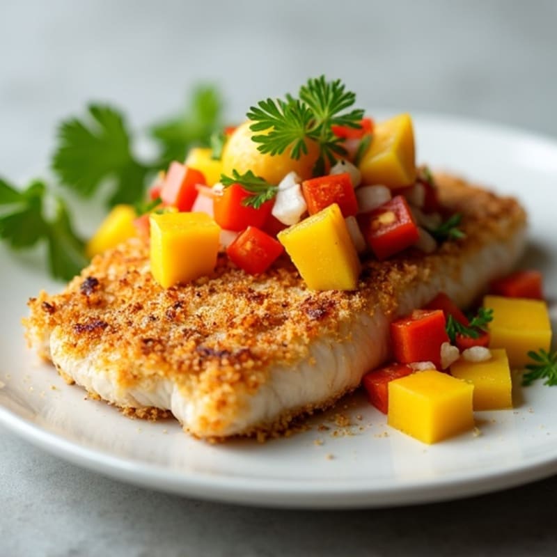 Crispy Coconut-Crusted Mahi Mahi with Mango Salsa