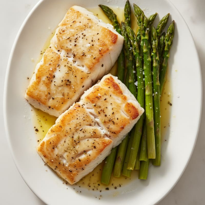 Lemon Herb Baked Cod with Asparagus