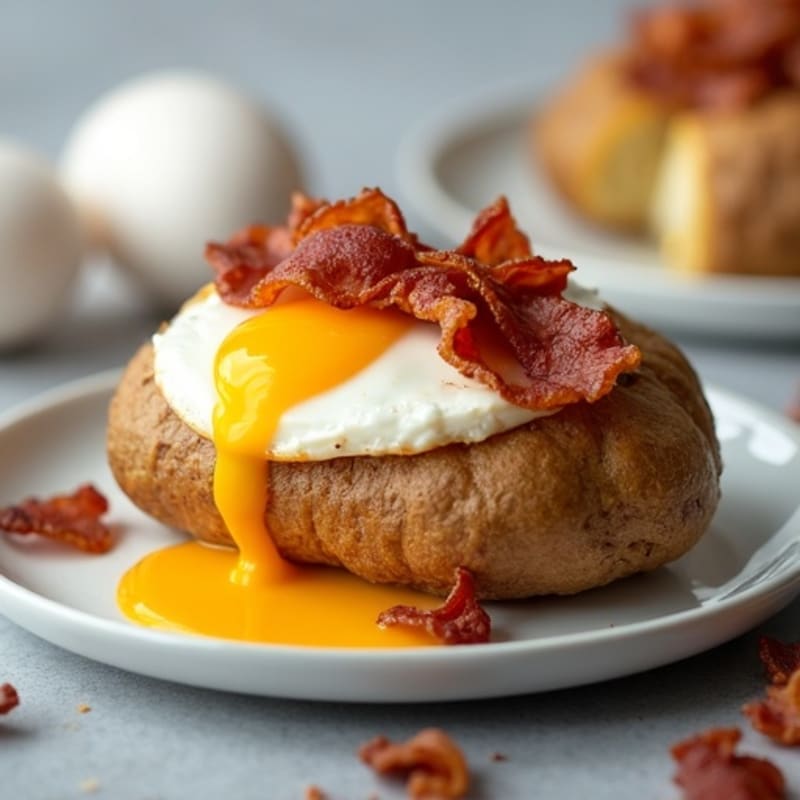 Crispy Twice-Baked Potato with Turkey Bacon