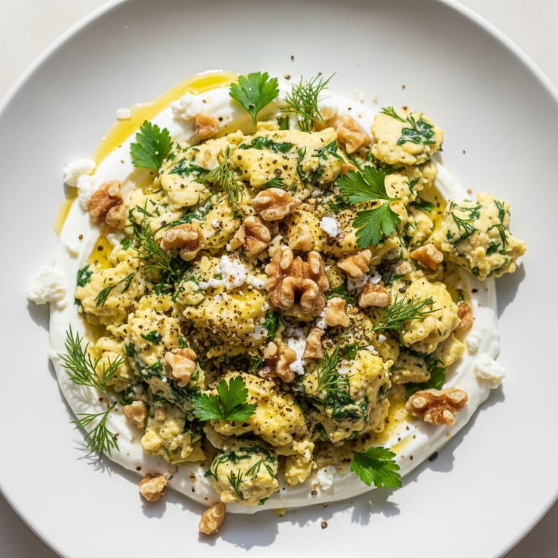 Herby Scrambled Eggs with Savory Spices