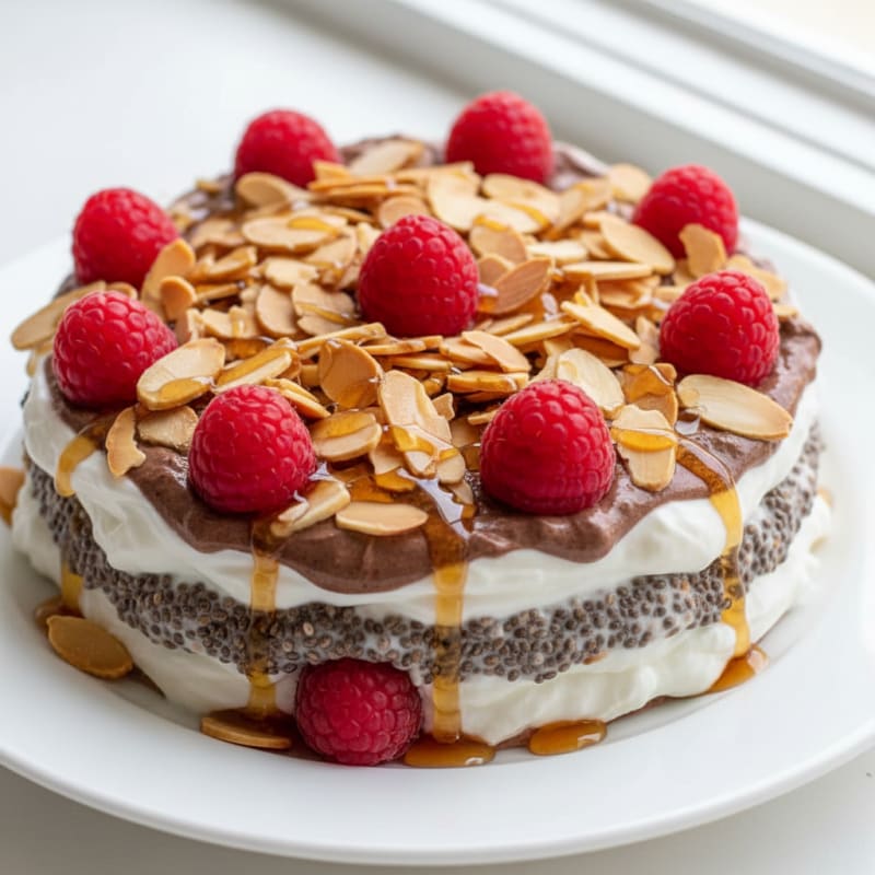 Greek Yogurt Protein Parfait with Cocoa and Chia