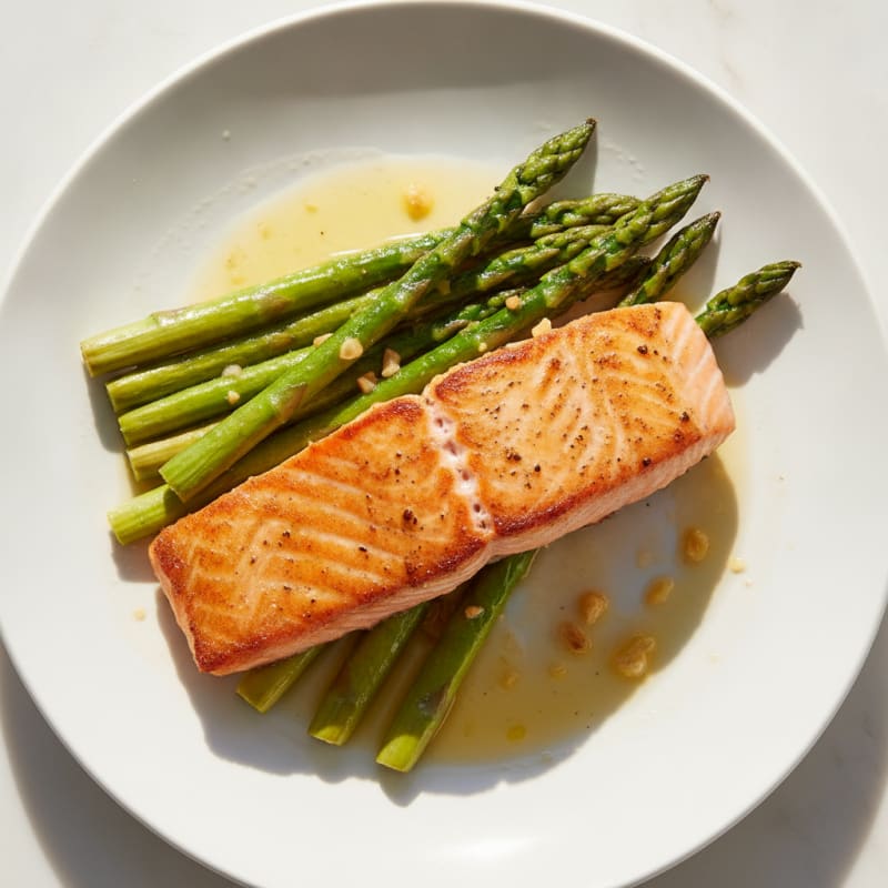 Pan-Seared Salmon with Roasted Asparagus