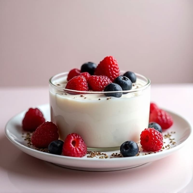 Silky Greek Yogurt Protein Pudding with Mixed Berries