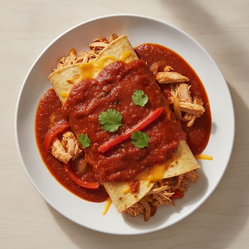 Chicken Enchiladas with Red Chili Sauce