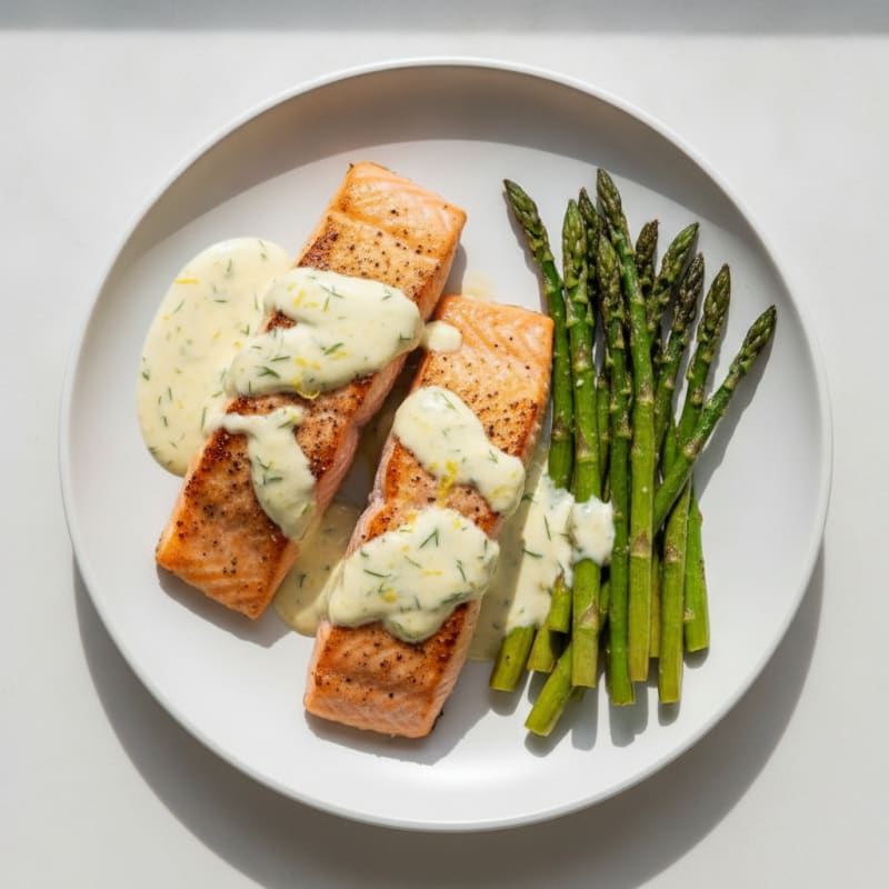 Pan-Seared Salmon with Lemon-Dill Sauce