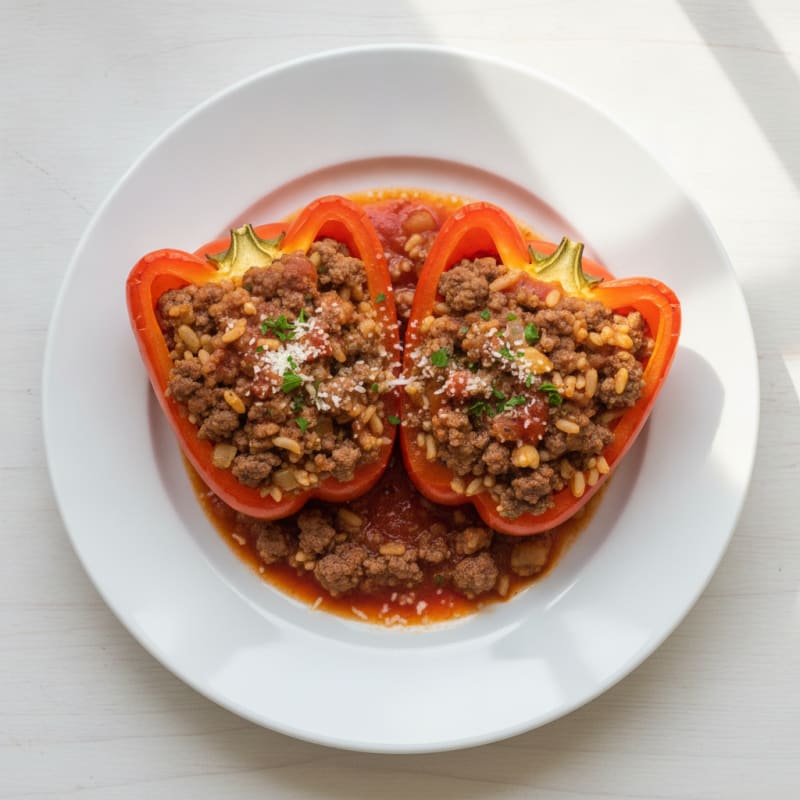 Beef and Rice Stuffed Bell Peppers