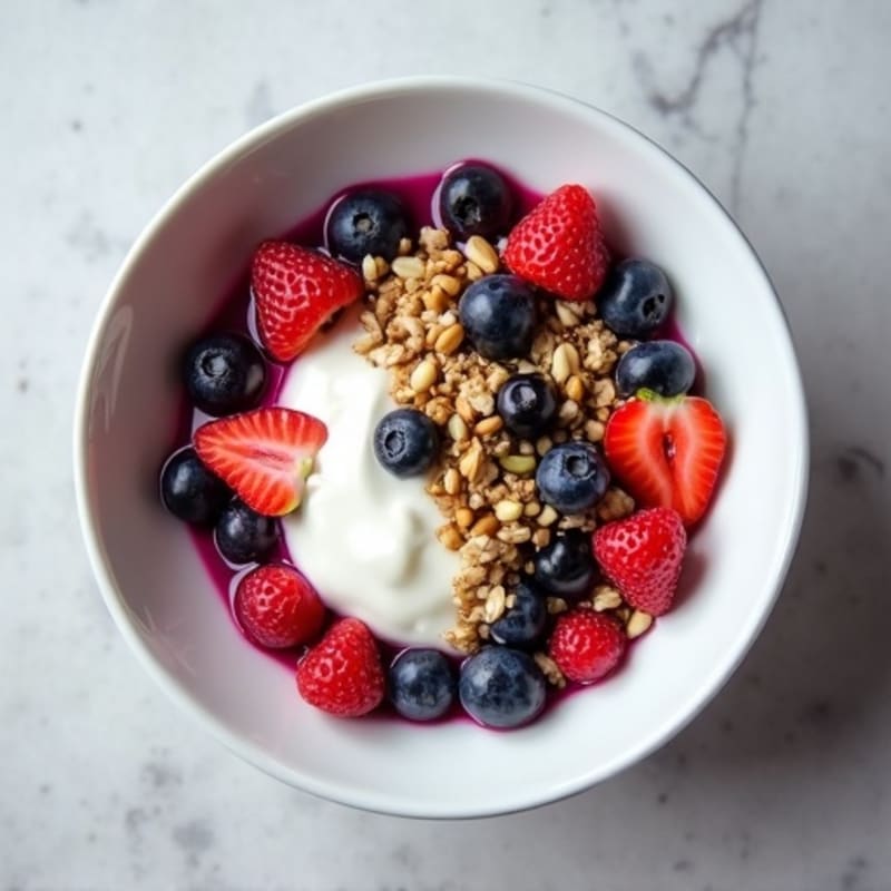 Creamy Greek Yogurt with Fresh Berries and Nut-Seed Crumble