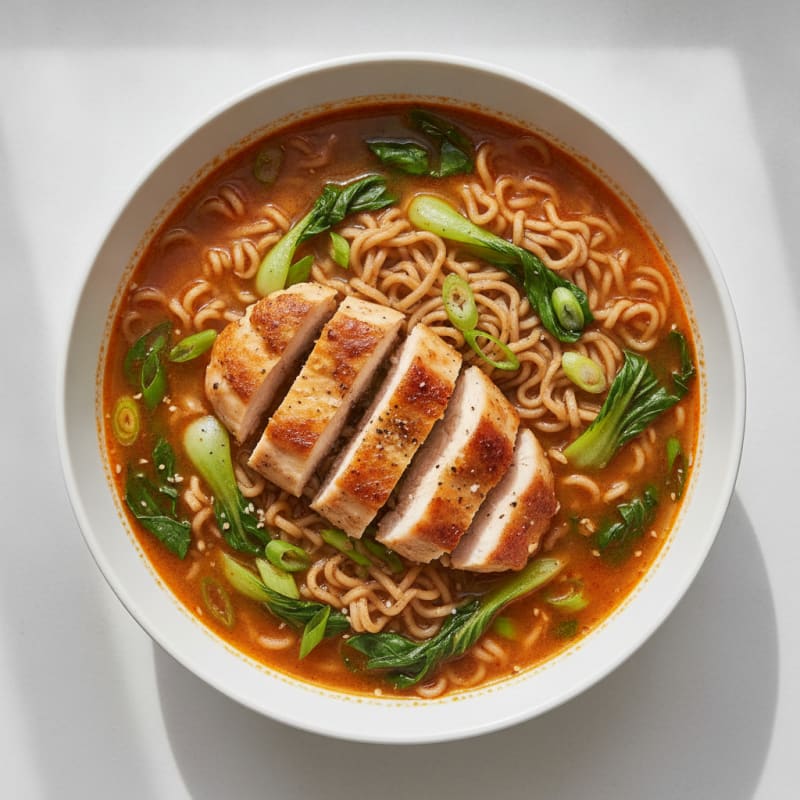 Sriracha Chicken Ramen Soup