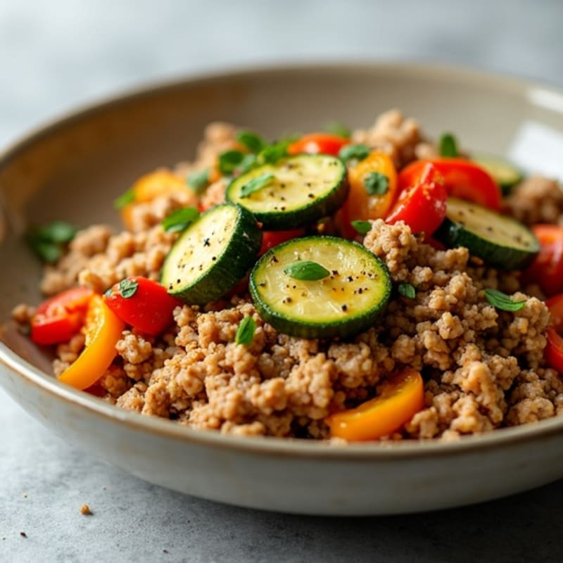 Savory Ground Turkey and Roasted Vegetable Skillet