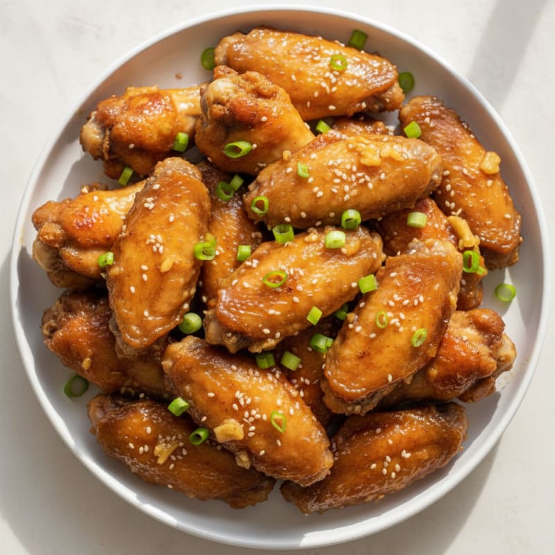 Honey-Garlic Chicken Wings with Scallions