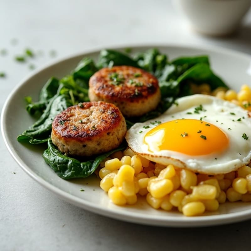 Egg White and Turkey Sausage Scramble with Spinach