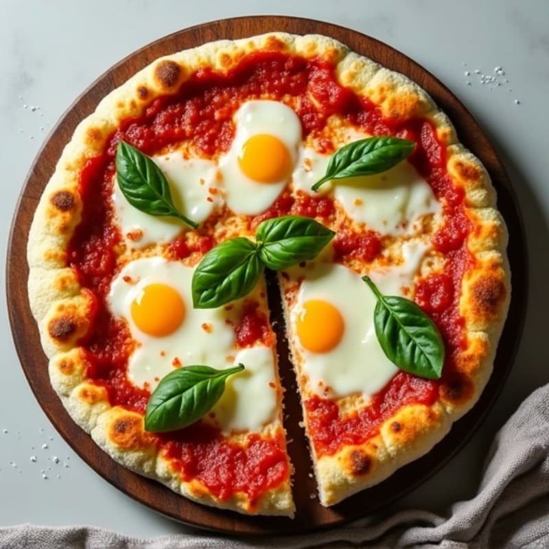 Cauliflower Crust Margherita Pizza with Fresh Basil