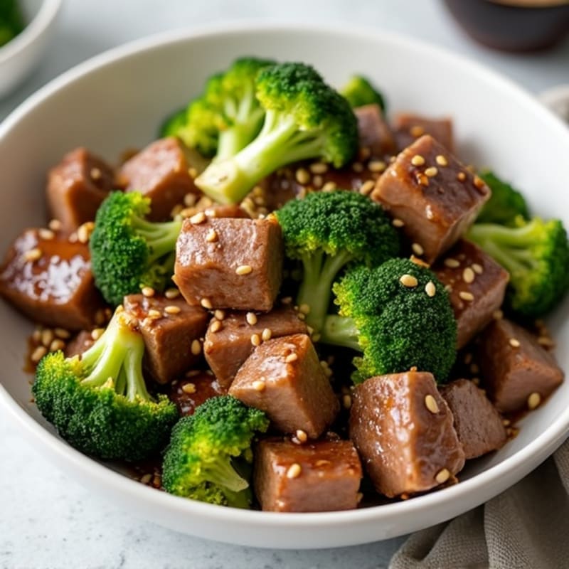 Garlic Ginger Beef and Crispy Broccoli Stir-Fry