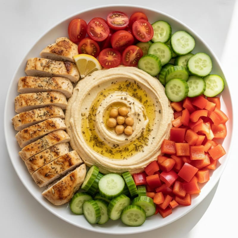Mediterranean Hummus and Vegetable Platter