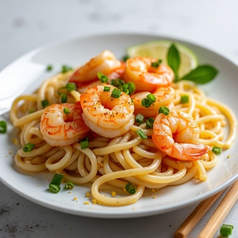 Zesty Citrus-Garlic Shrimp with Rice Noodles