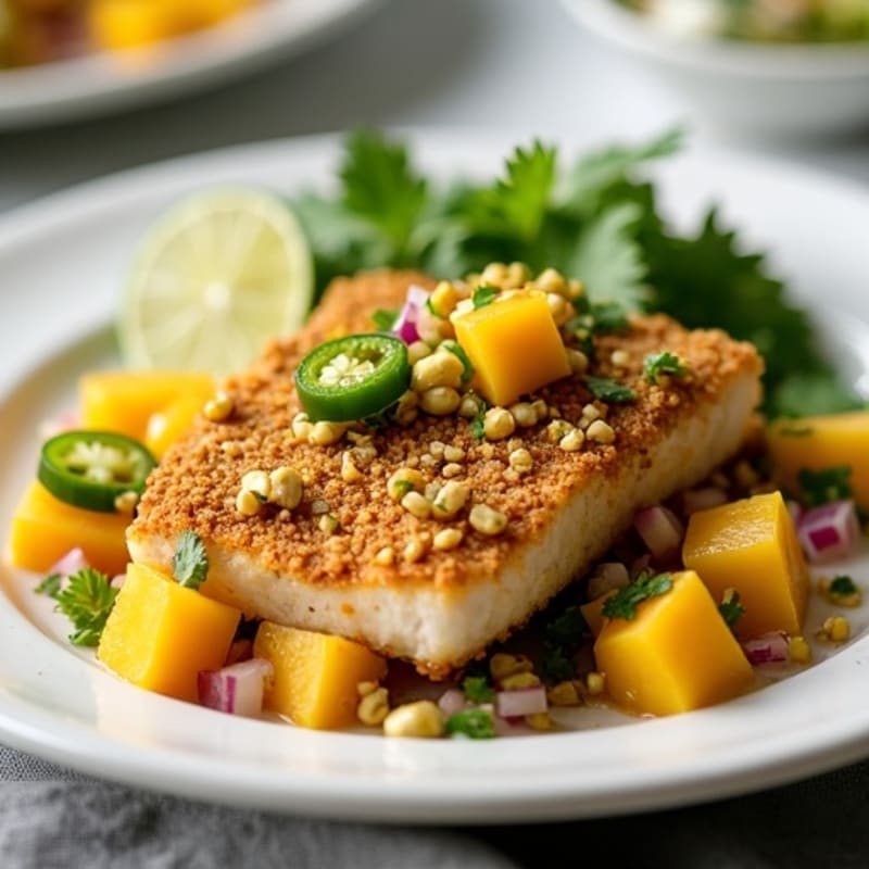 Crispy Pistachio-Crusted Mahi Mahi with Mango Salsa