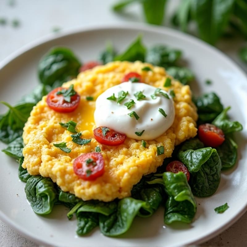 Fluffy Herb-Spinach Egg White Scramble