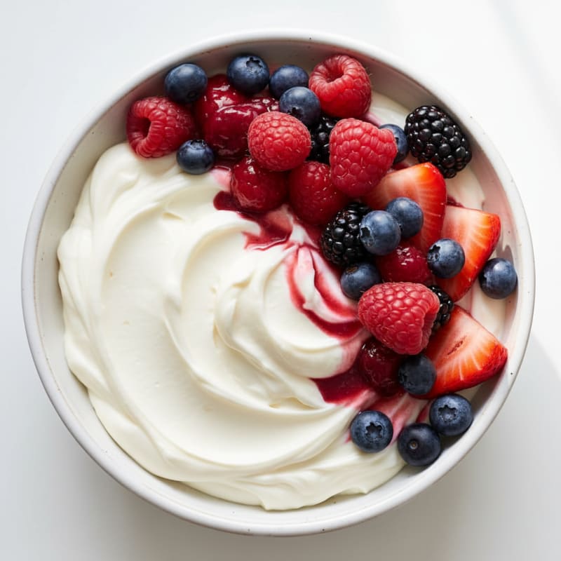 Creamy Greek Yogurt Protein Mousse with Mixed Berries