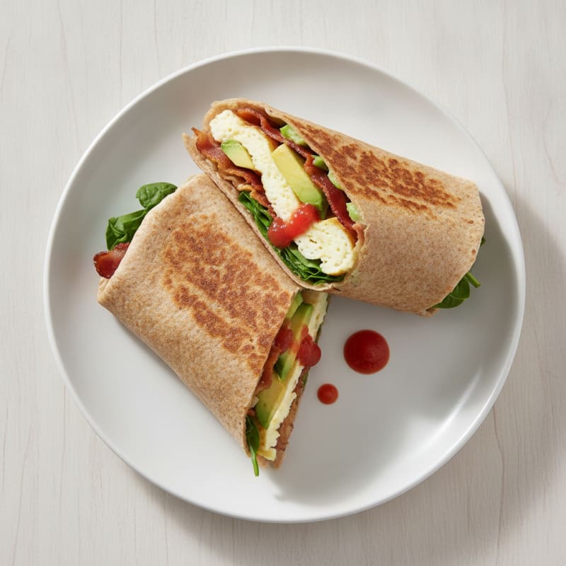 Crispy Turkey Bacon and Egg White Breakfast Wrap
