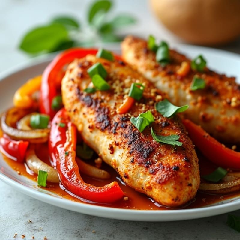Sheet Pan Zesty Chicken Fajitas with Crispy Bell Peppers
