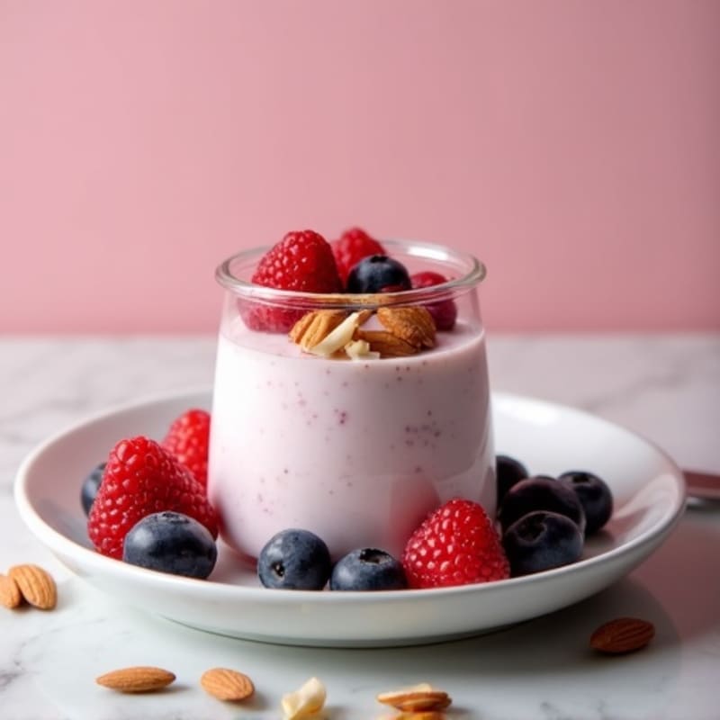 Greek Yogurt Protein Mousse with Mixed Berries