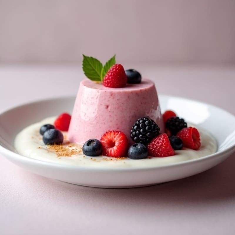 Silky Greek Yogurt Protein Pudding with Mixed Berries