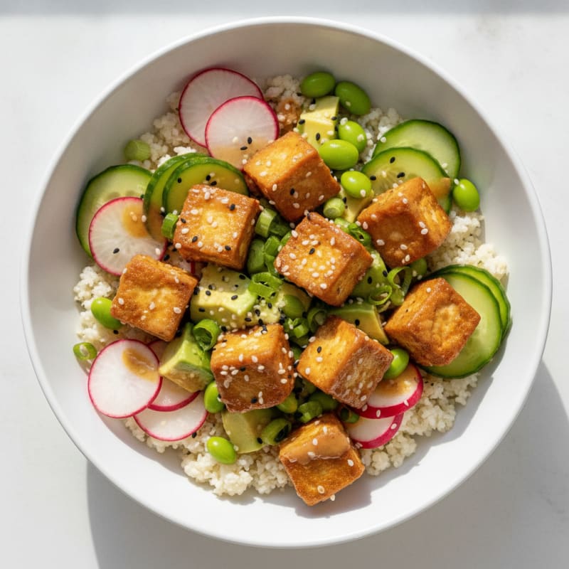 Tofu Poke Bowl with Avocado