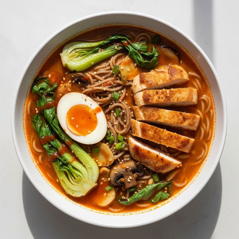 Spicy Sriracha Ramen Noodle Soup