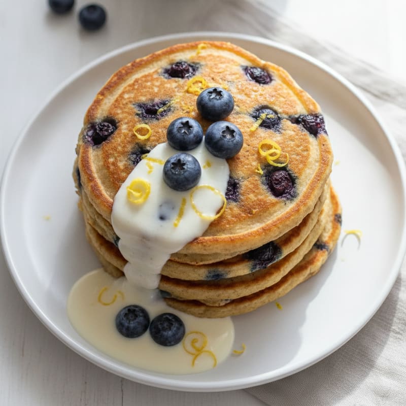 Blueberry Ricotta Pancakes with Lemon Zest