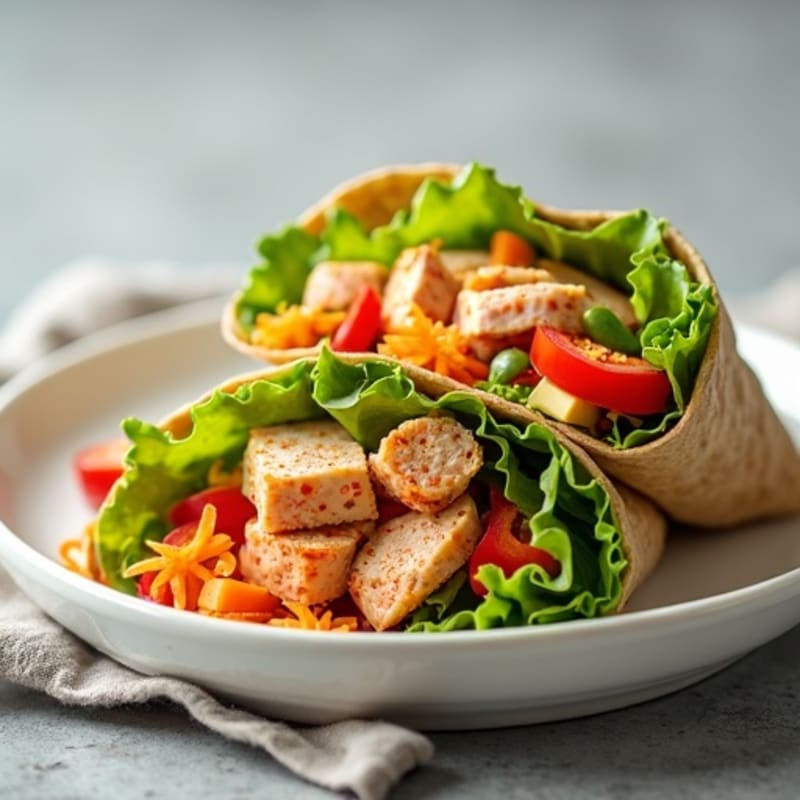 Spicy Tuna and Crunchy Veggie Wraps
