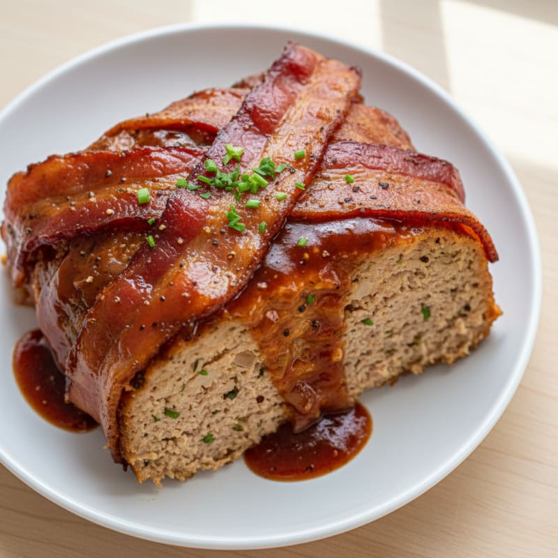 BBQ Bacon-Wrapped Meatloaf with Glaze
