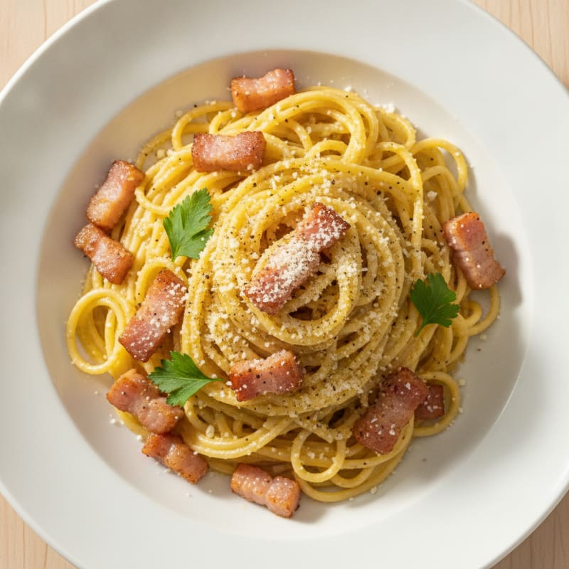 Classic Carbonara with Crispy Pancetta