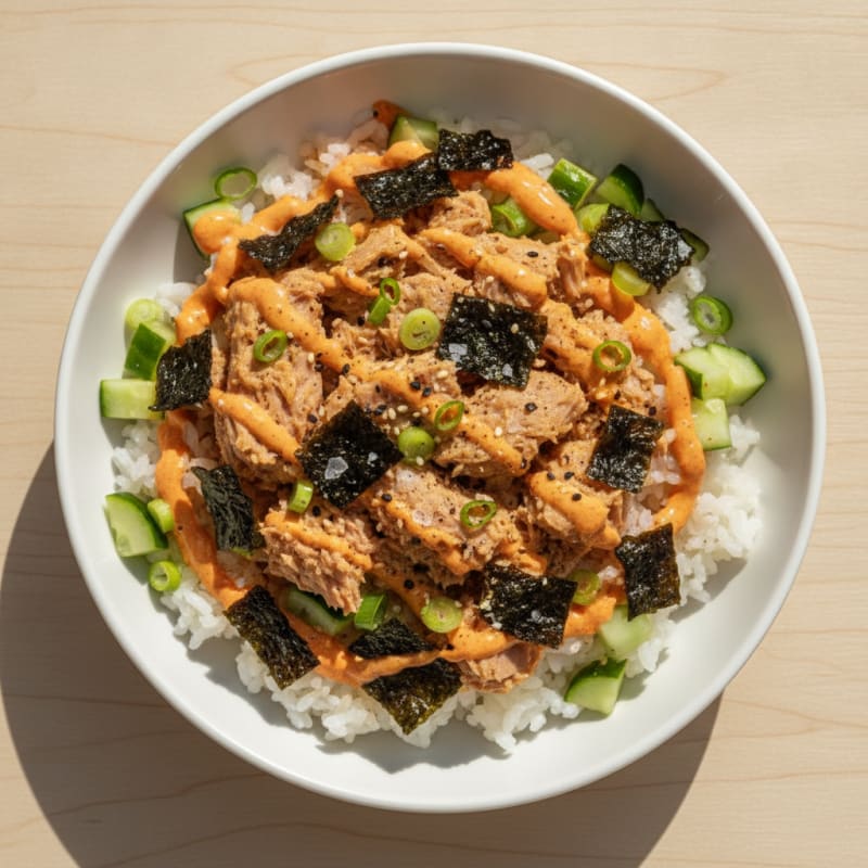 Sriracha Tuna Seaweed Rice Bowl