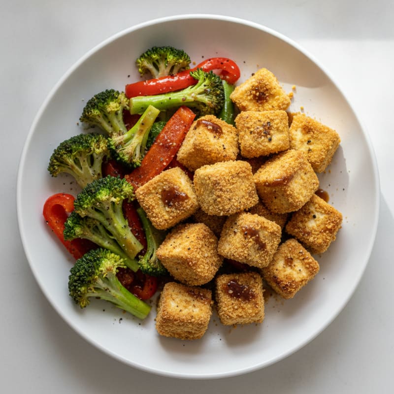 Pan-Seared Tofu with Roasted Vegetables