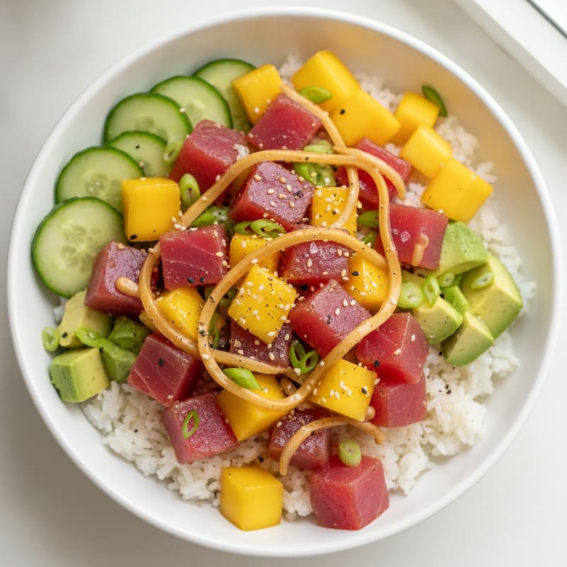 Ahi Tuna Mango Poke Bowl