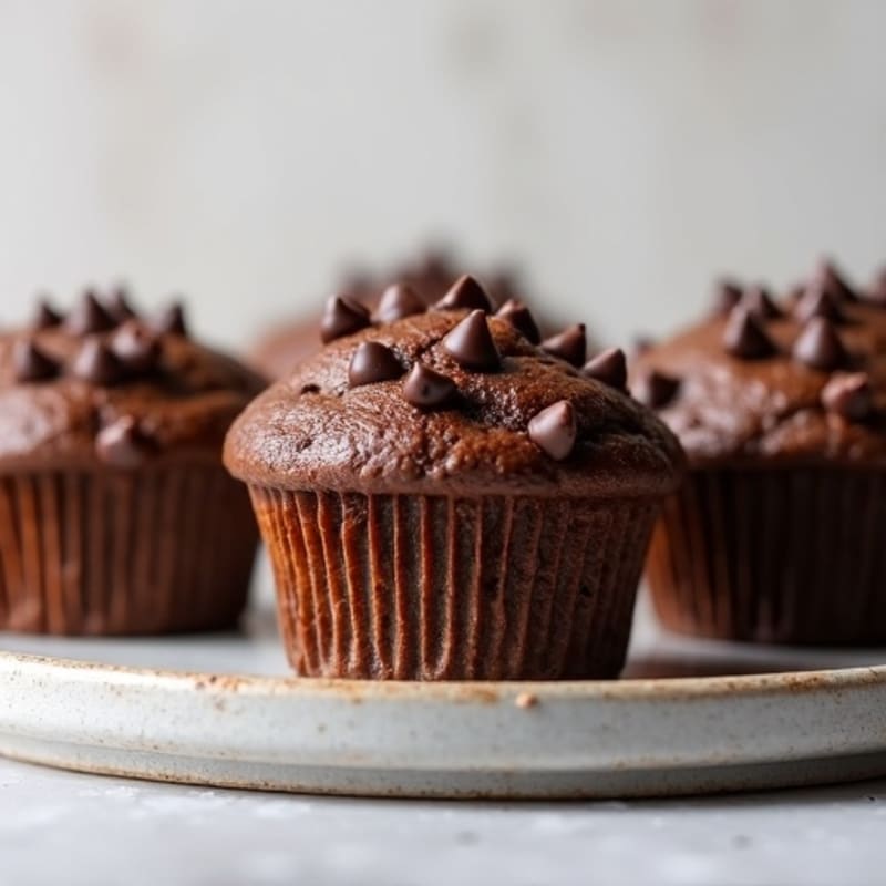 Double Chocolate Protein Cottage Cheese Oat Muffins